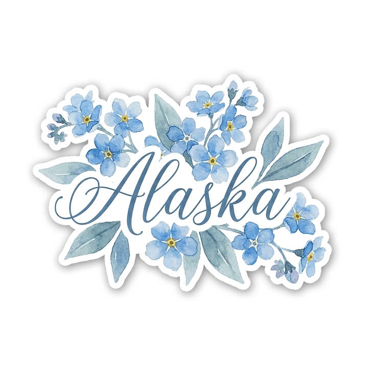 Alaska Script - Autocollant Myosotis pour la vente par Sticker Atlas
