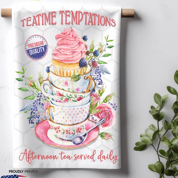 Afternoon Teatime Teacup Cake Temptations, canovaccio da cucina per la vendita all'ingrosso da parte di ADDLE iNK