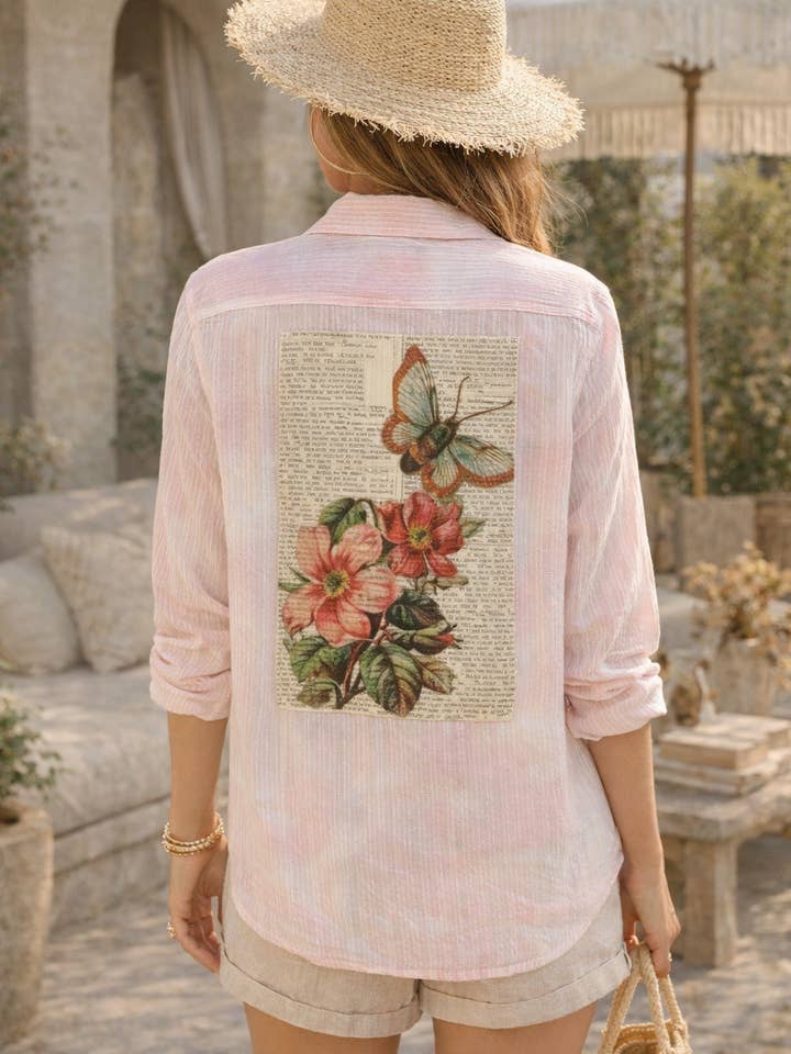 La Fleur Papillon Shirt for wholesale by The Nu Vintage