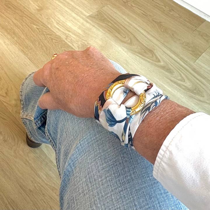 Bracelet scarf Hermes style ring gold for wholesale by Chic Le Freak