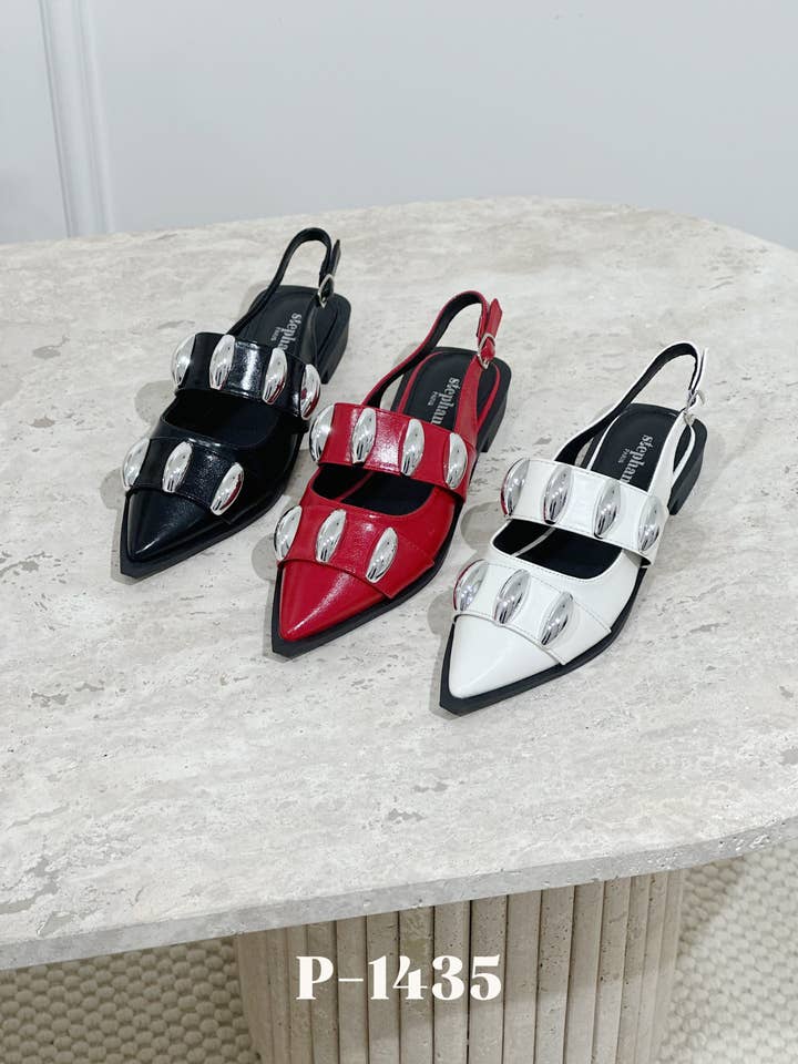 Stephan Paris - Vente Chaussures à petit talon – femme - Escarpins pointus avec détails métalliques P-1435
