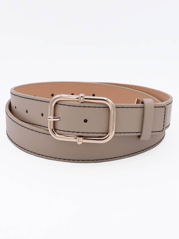 Knopp Bar Accent Rektangel Spänne Bälte för wholesale av Mint & Shine