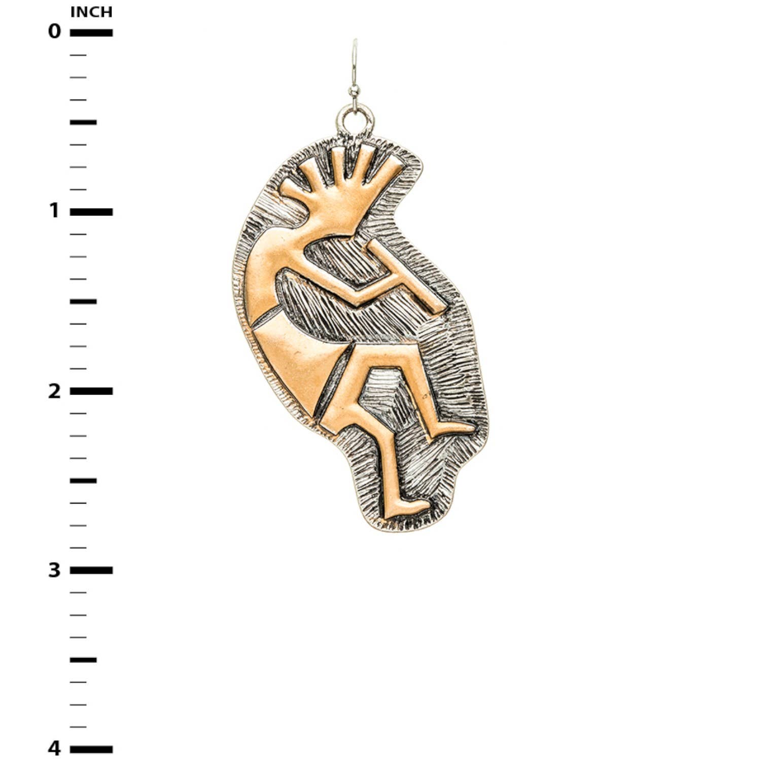 LA Jewelry Plaza - Venta al por mayor Pendientes colgantes - Pendientes Native Folk Dancer de 2 tonos3