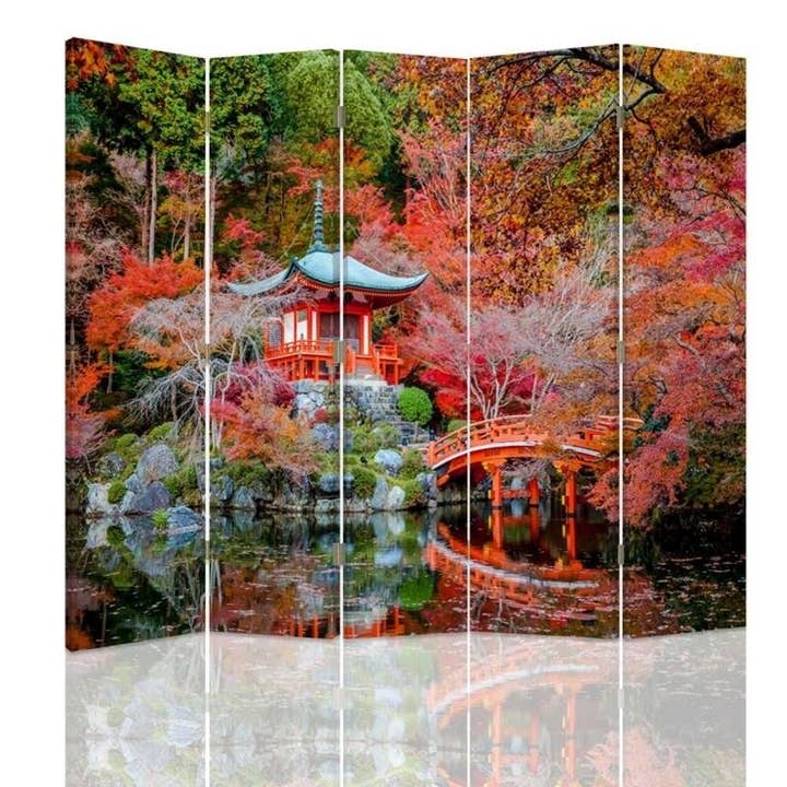 Séparateur de jardin de style japonais à 5 panneaux pour la vente par Motivartdesign