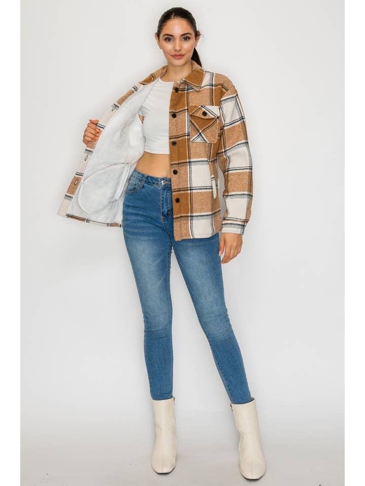 PATRONCITO USA INTERNATIONAL, INC - Wholesale Shirt Jacket/Shacket - Women's - Women Plaid Long Button Shirts Jackets (Shakets) LJ550-202539