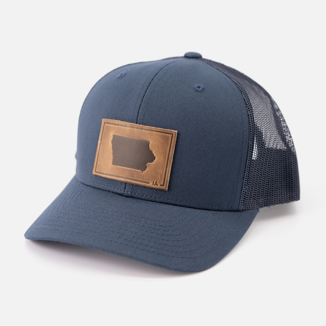 Range Leather Co. - Wholesale Trucker Hat - Unisex - Iowa Silhouette Hat | Leather Patch Trucker Hat5