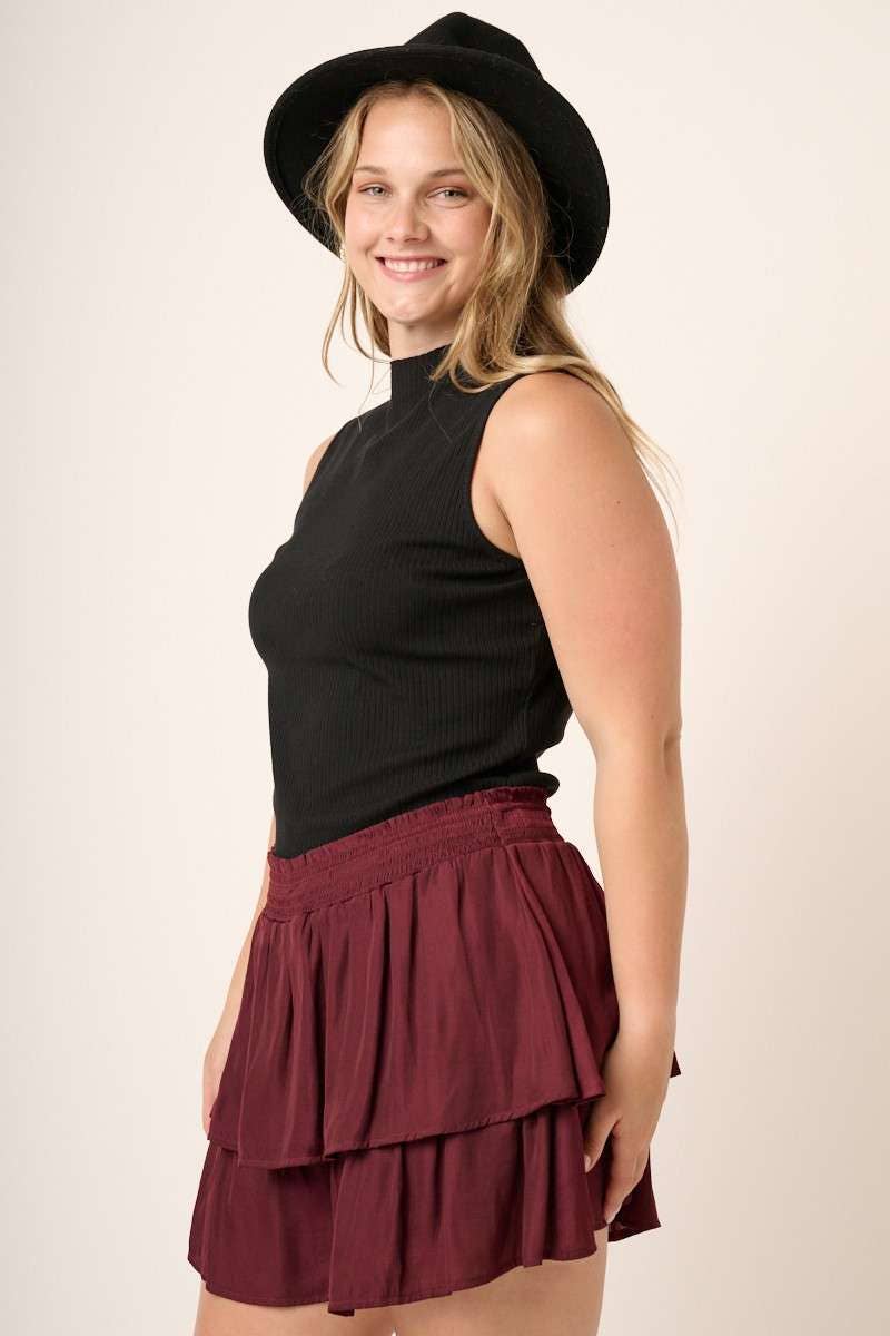 mittoshop – Großhandel Strickoberteil – Damen – J14529PL - PLUS ÄRMELLOSES TOP AUS RIPPSTRICK MIT SCHNITTKANTE UND STEHKRAGEN8