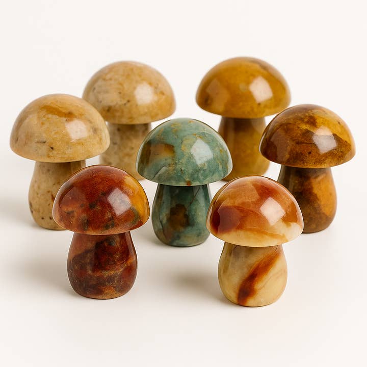 Mixed Jasper Mushroom Carvings – 5KG Lot for wholesale by Kreateur Miami