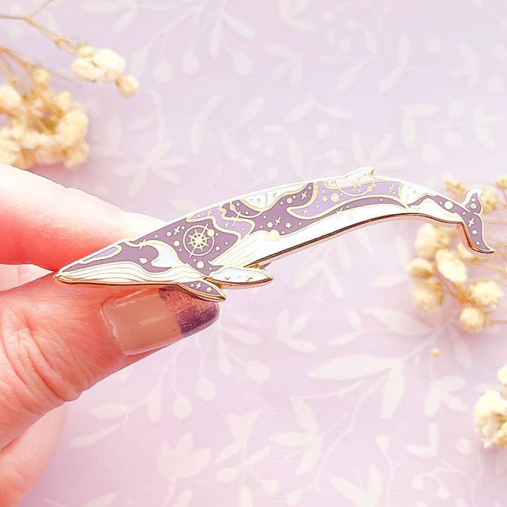 Alum and Ink - Wholesale Lapel Pin/Button - Omura's Whale (Halos Among the Stars) Enamel Pin