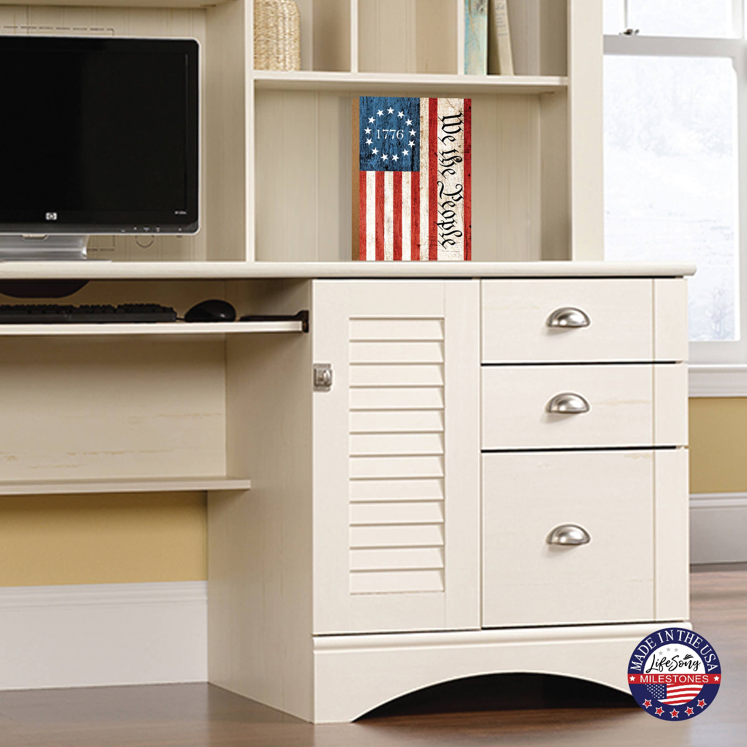 LifeSong Milestones - Wholesale Sign - We The People 1776 American Patriotic Shelf Sitter Decor5
