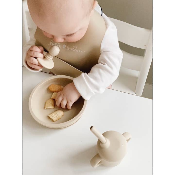 Bobbi Balloon - Wholesale Dinnerware Set - Kids & Baby - Silicone cutlery - Oyster Beige2