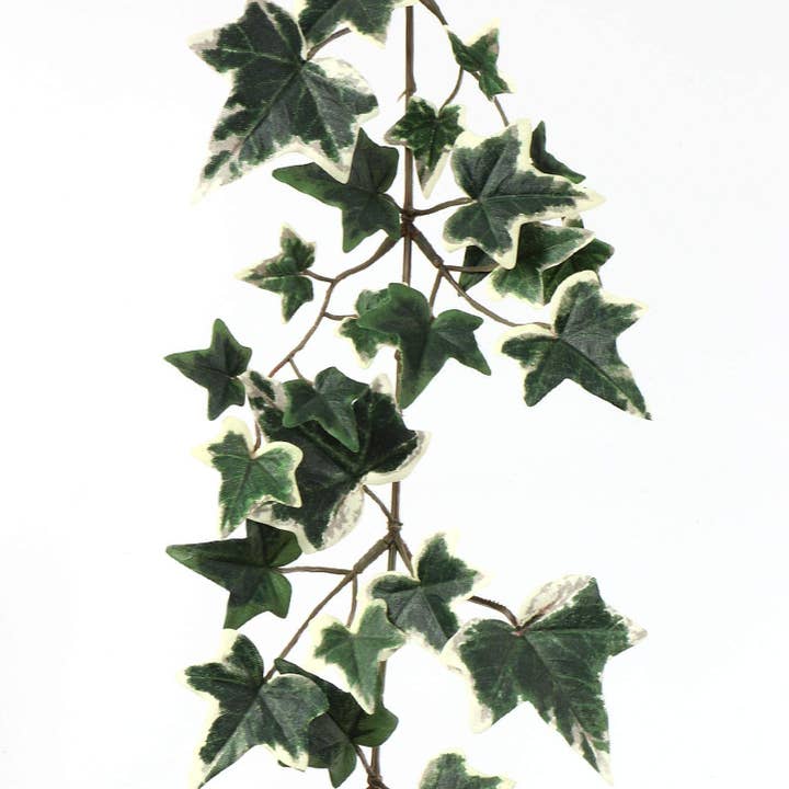 Larksilk – wholesale Bunting/garland – Hanging Green White Ivy Garland- 6' Faux