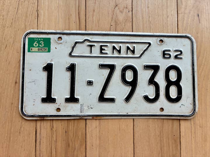 Plaque d'immatriculation du Tennessee 1962 1963 pour la vente par RusticPlates