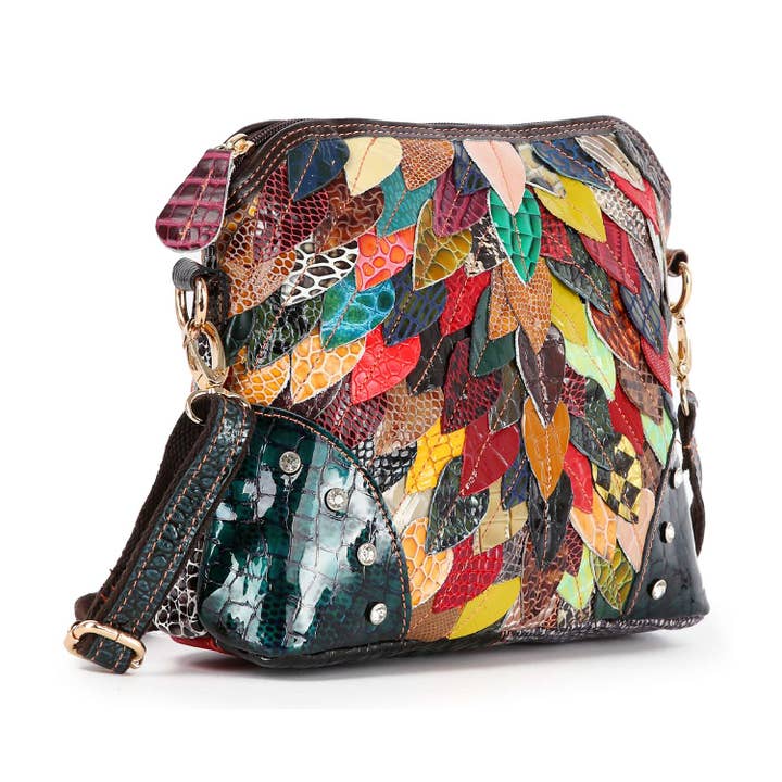 Multi Genuine Leather Colorful Petal Crossbody Sling for wholesale on Faire1