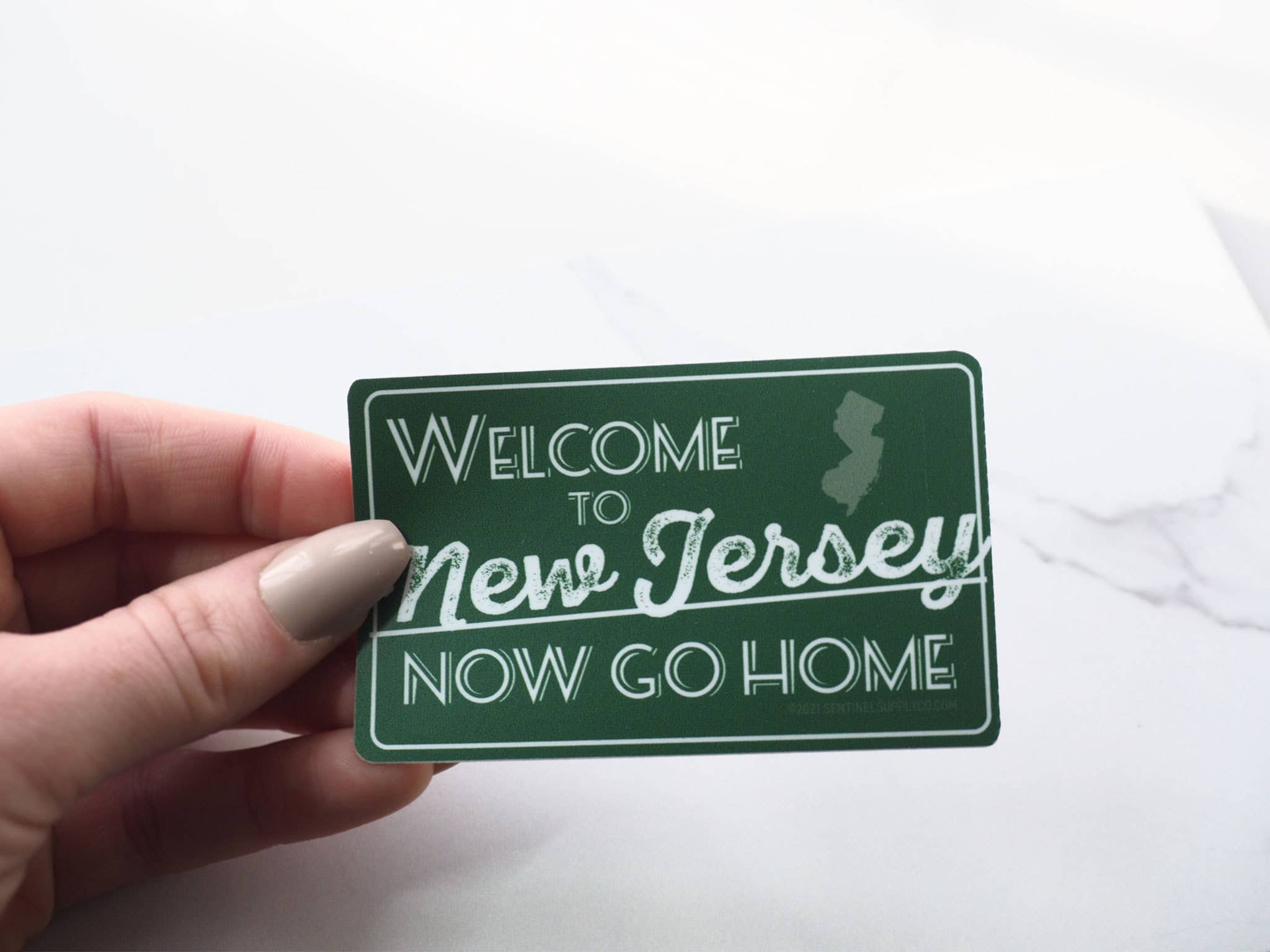 Sentinel Supply - Wholesale Sticker - Welcome to New Jersey Now Go Home NJ Turnpike Sticker1