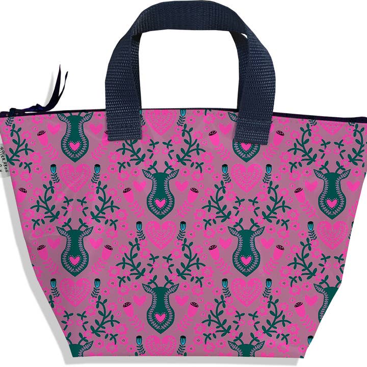 Mala de mão Scandinave cinzenta e rosa com fecho de correr por atacado de BISTRAKOO