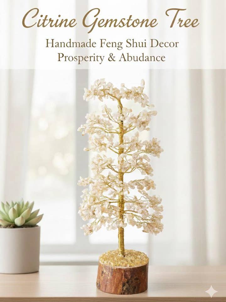 Arbre en cristal de citrine fait main – Attirez richesse et abondance pour la vente par jiomind