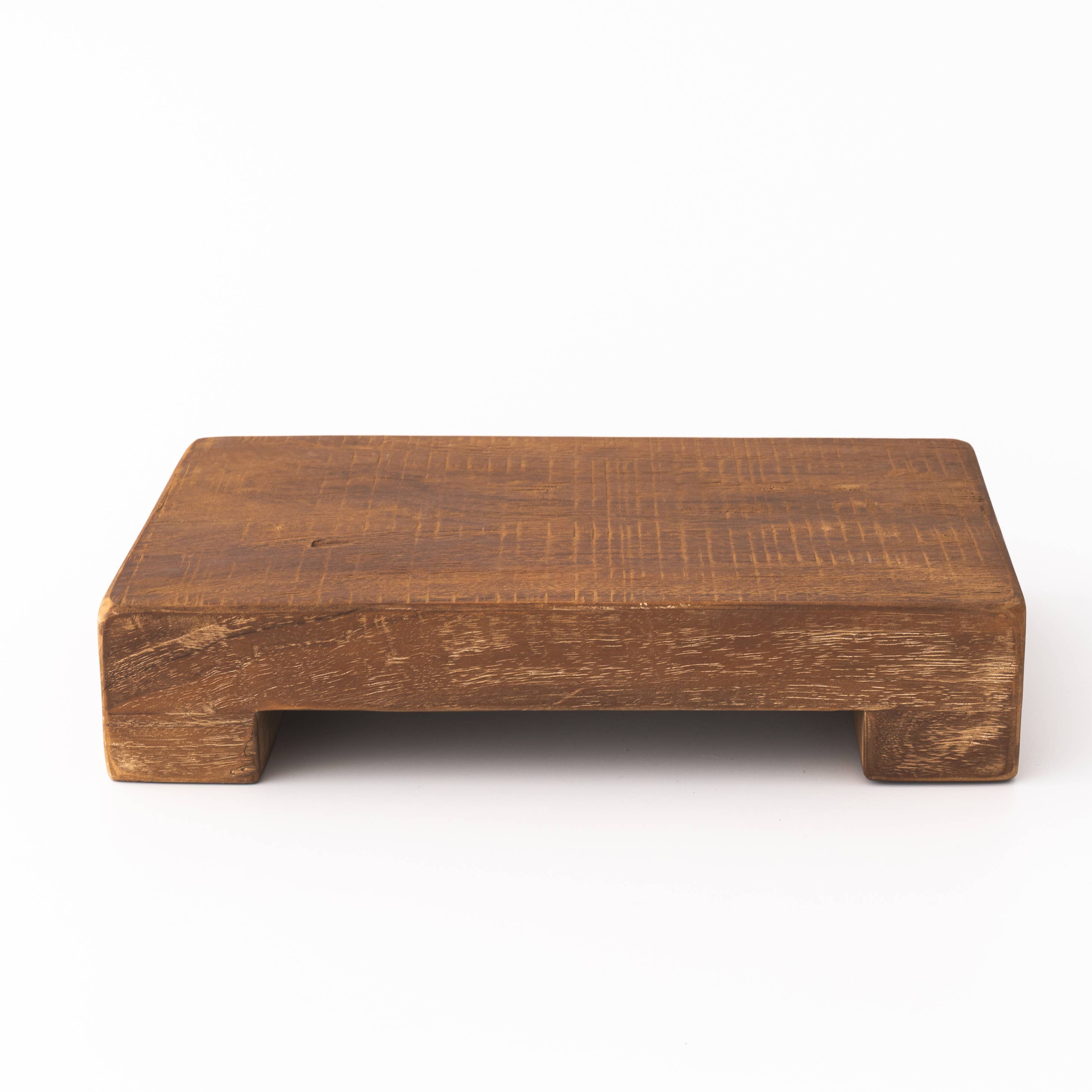 Sandstone & Sage – Engroshandel Pyntebakke – Håndlavet Teak Sokkel | Rektangulær Displaybakke til Hjemmedekoration6