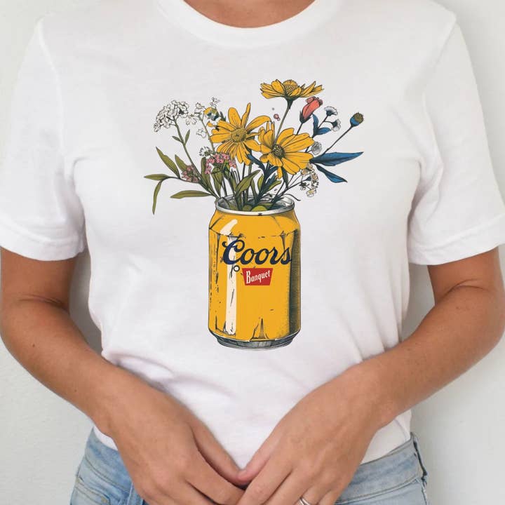 T-Shirt Hoodie Coors Banquett Wildflower Can Crewneck sweatshirt for wholesale by STRONG N FREE CDN