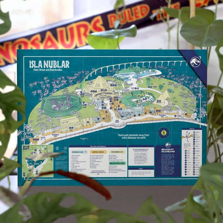 KikoIlustrador – Engroshandel Plakat – JURASSIC MAP - Gadeplan - Størrelse A33