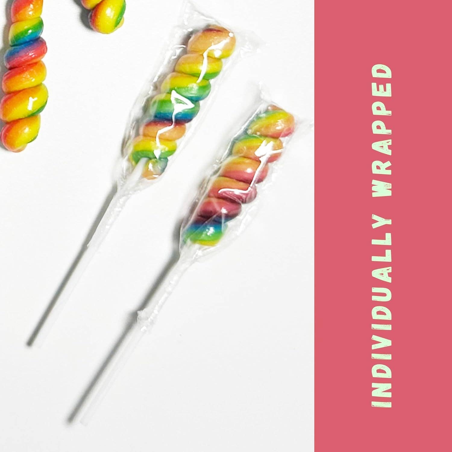 4E's Novelty - Wholesale Lollipop - 
36 Rainbow Twist Lollipops - Individually Wrapped2