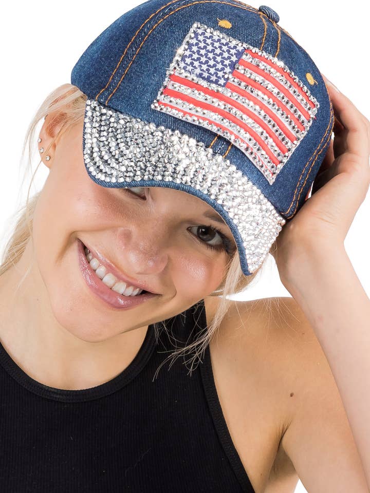 American Flag Bling Patch Denim Baseball Cap and other Purchase Wholesale memorial day. Free Returns & Net 60 Terms on Faire trending on Faire.