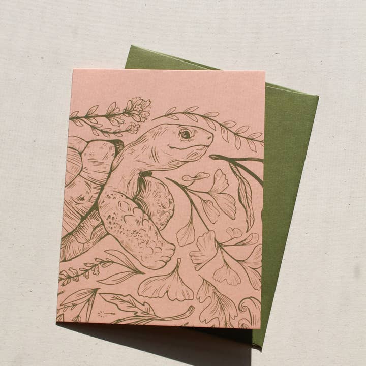 Botanical Turtle A2 Greeting Card for wholesale by Field Sparrow Studio