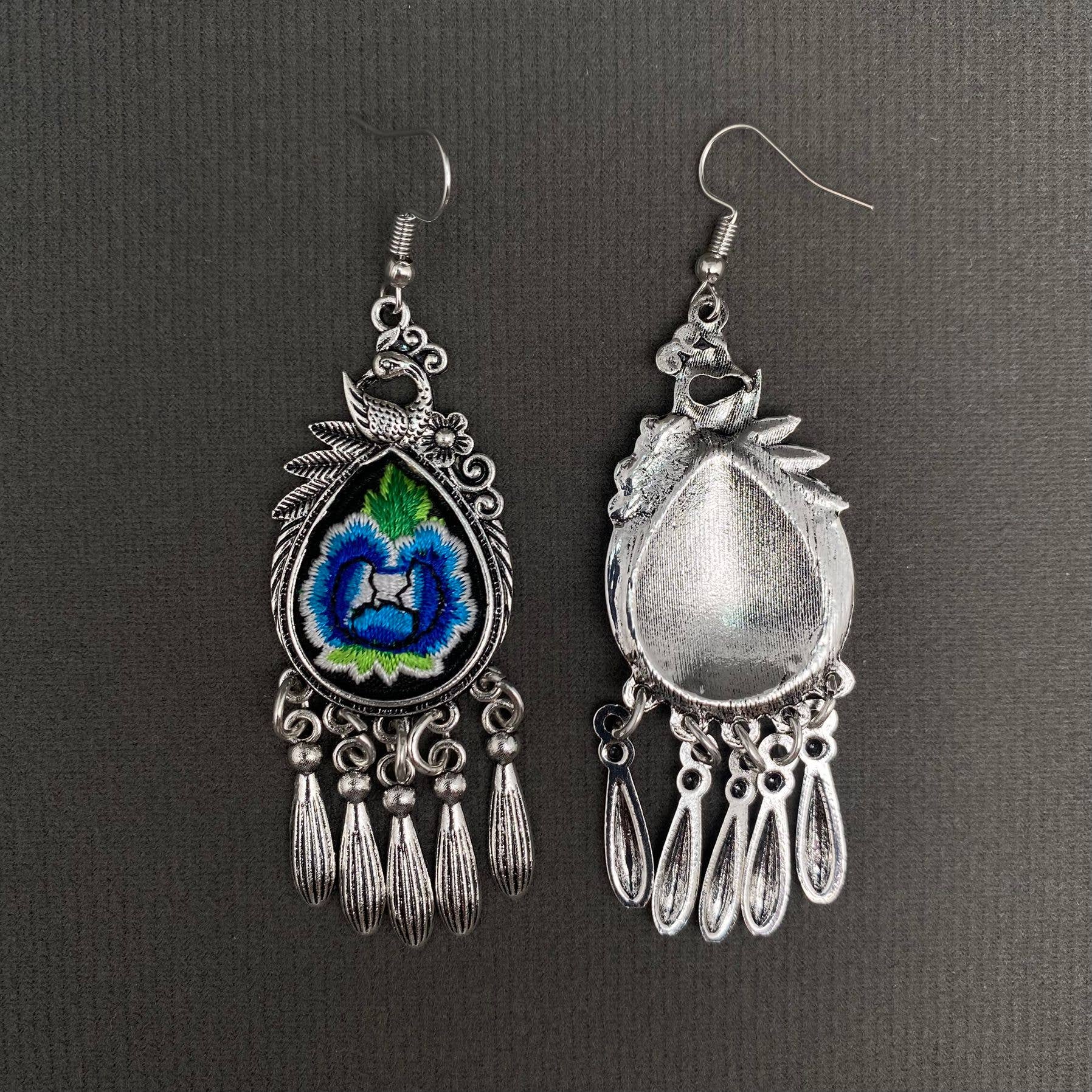 Mio Queena – wholesale Dangle earrings – Multi-style Vintage Woven Flower Pattern Ethnic Style Earrings27