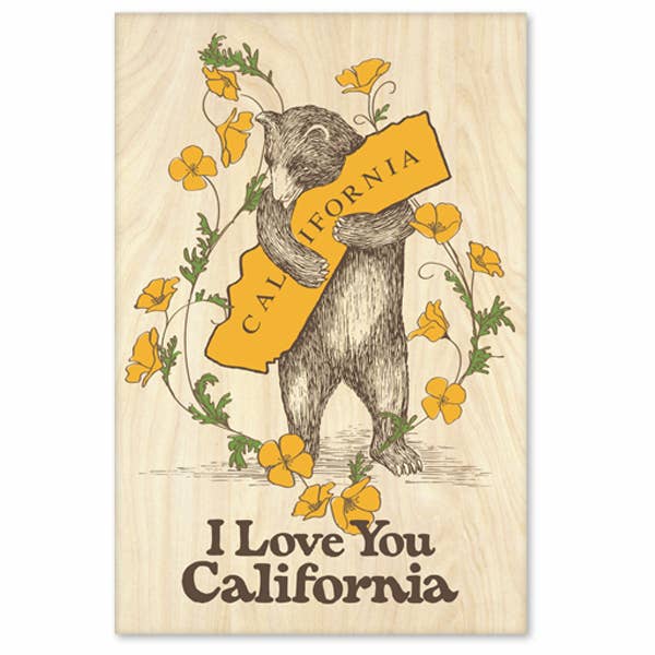 CA Bear Hug & Coquelicot aimant 2" x 3" pour la vente par SF Mercantile