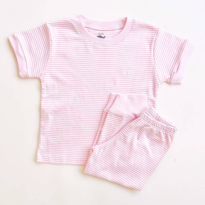 Pyjama rayé blanc et rose pour la vente par Azulito US