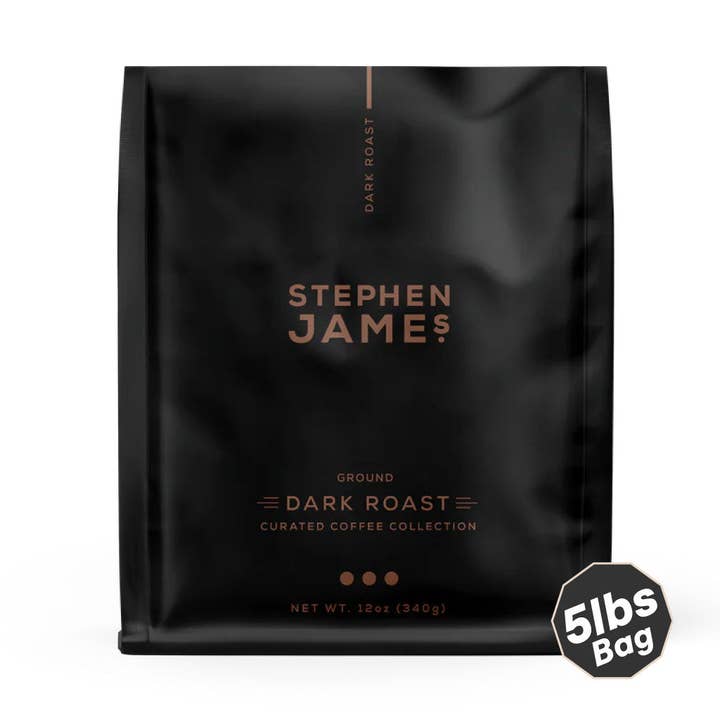 Dark Roast 5 lbs Ground Case Pack of 3 for wholesale by Stephen James Curated Coffee Collection