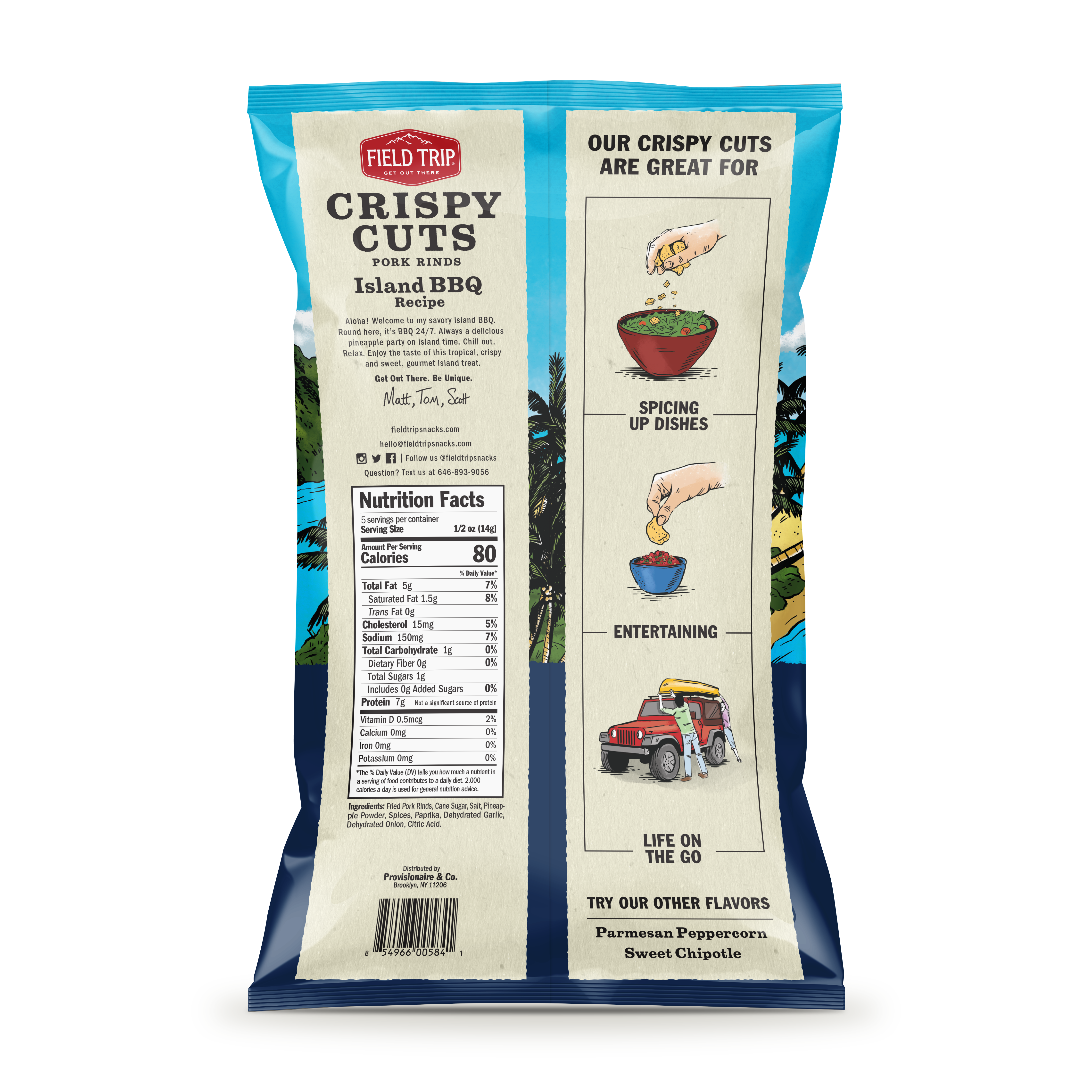 FIELD TRIP - Wholesale Puffed Snack - Crispy Cuts Island BBQ Pork Rind (2.5oz)2