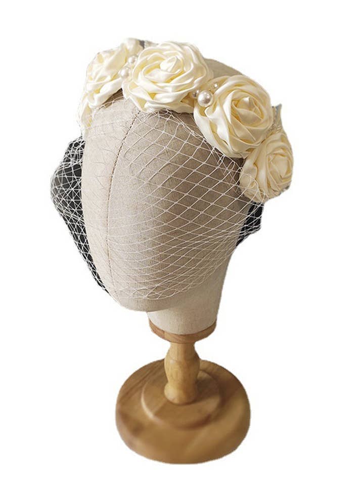 Flower Satin Veil Headband L2828 for wholesale by Ole
