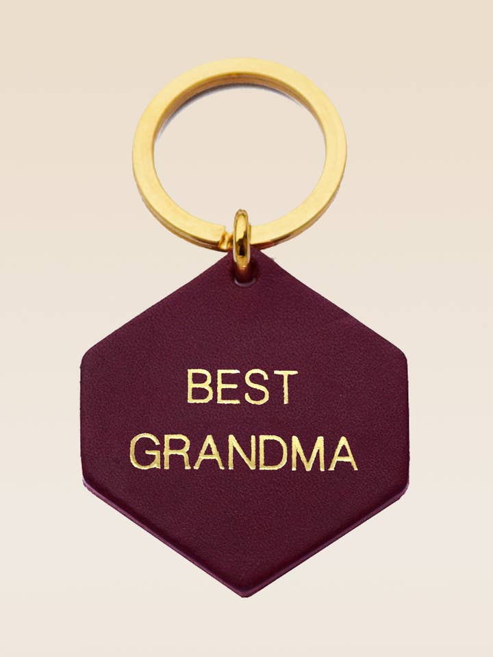 BEST GRANDMA op maat gemaakte pruimleren sleutelhanger voor wholesale door FAUVETTE PARIS