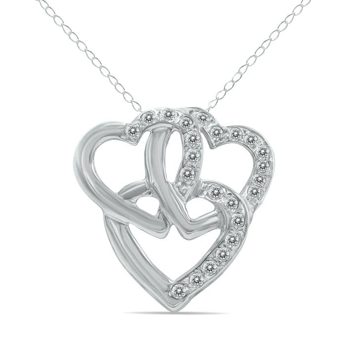 1/3 Carat TW Triple Heart Diamond Pendant in 10K Gold for wholesale by Szul USA LLC