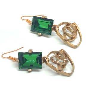 Imperial grønne messing øreringe for engroshandel hos Thomas Ayers Jewellery