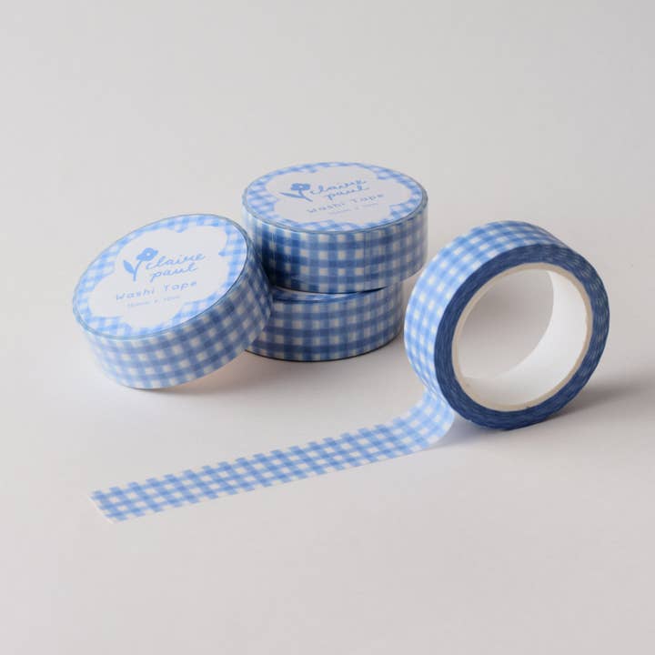 Claire Paul - Wholesale Washi tape - Blue Gingham Washi Tape3