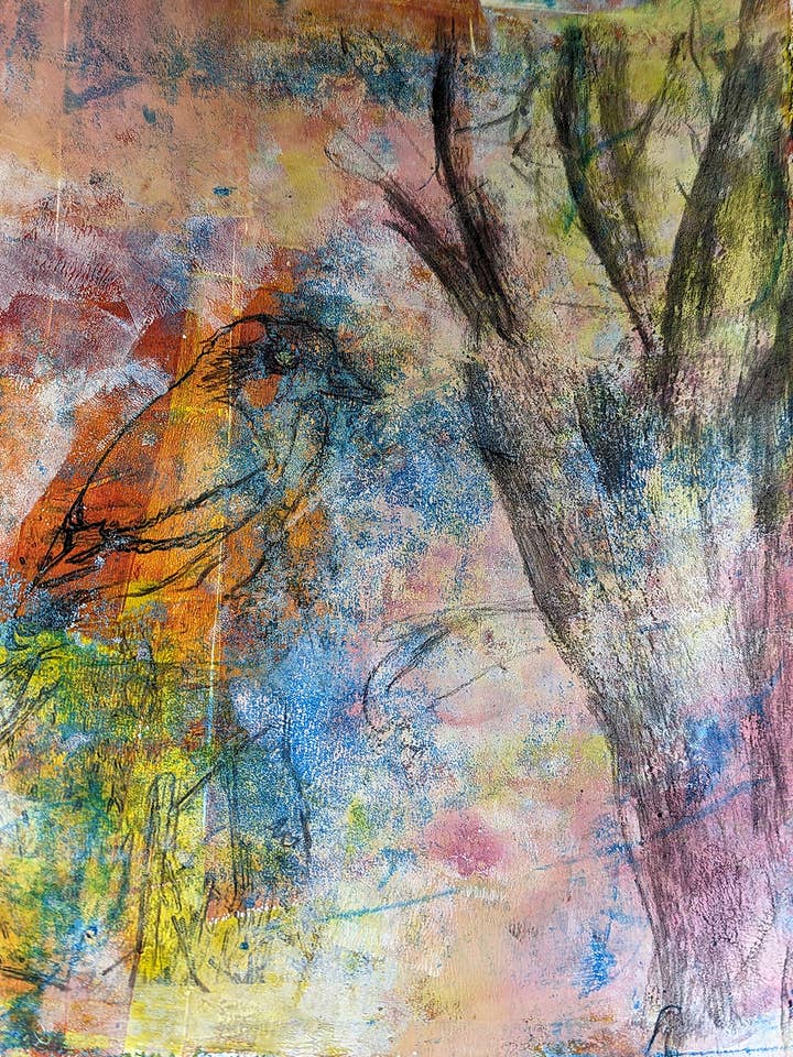 Early Bird - Impression giclée - Abstrait/Dessin d'oiseau pour la vente par Driftwood Gallery