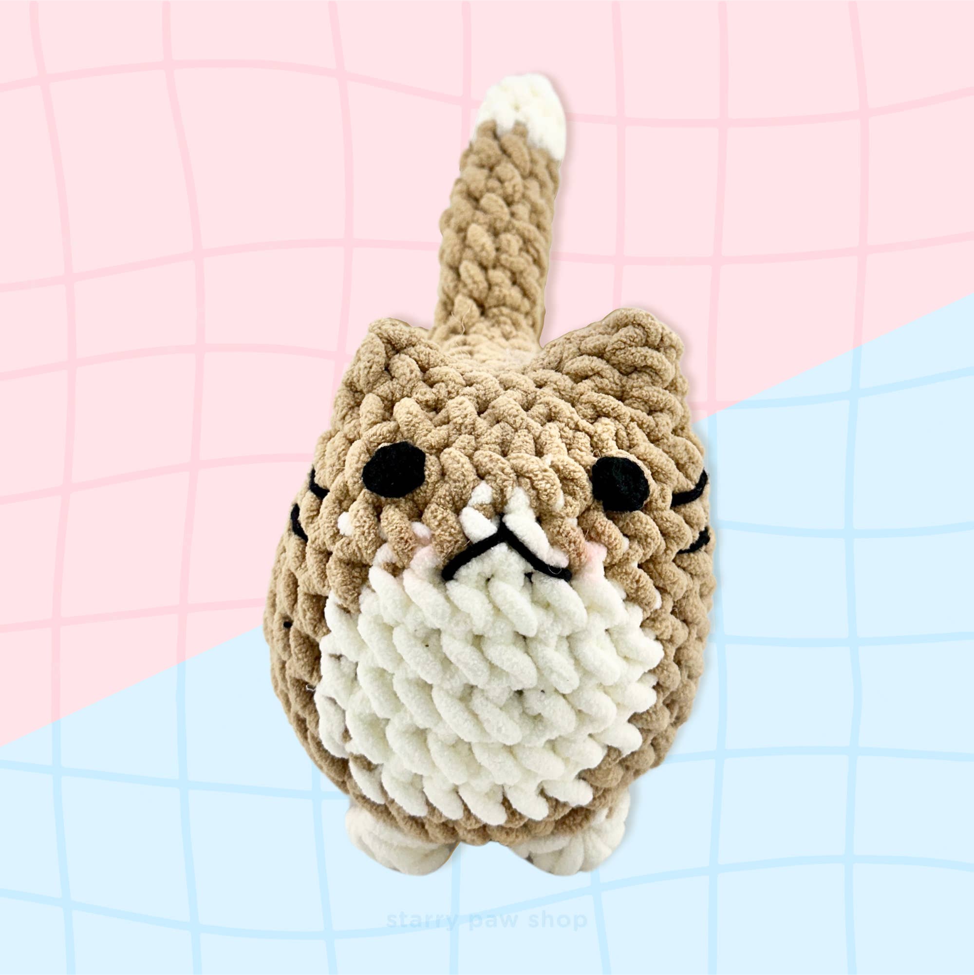 Starry Paw Shop - Wholesale Stuffed/Plush Toy - Kids & Baby - Cute Fat Crochet Cat | 4 Colors Large 8x10" No plastic parts0