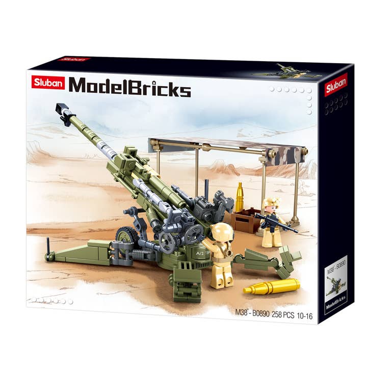 Model Bricks M777 Howitzer Army Building Brick Kit (258 pcs) for wholesale by Texas Toy Distribution