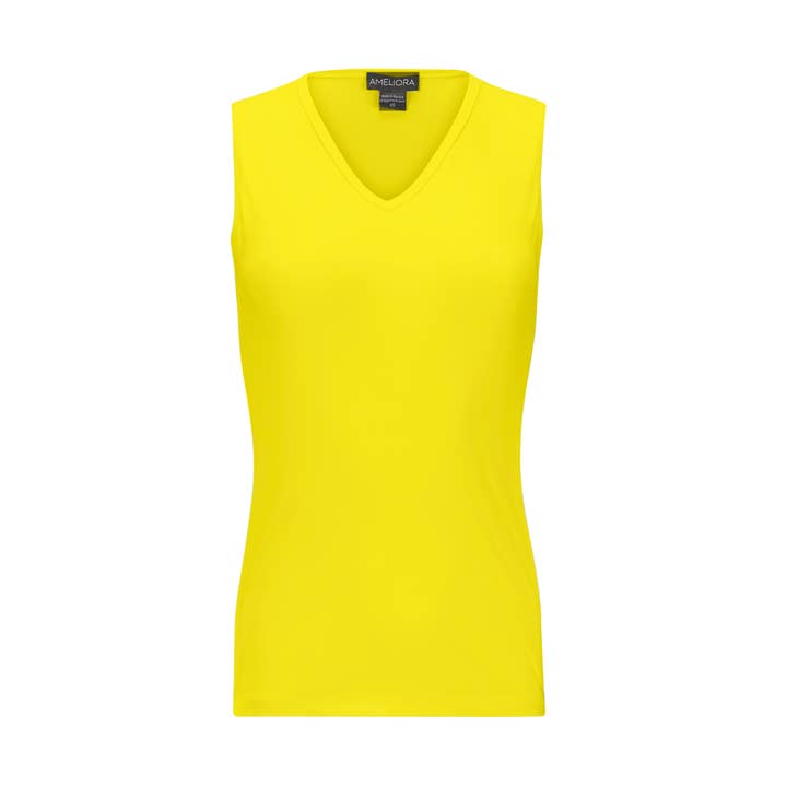 Camiseta de Tirantes con Cuello en V de Limón Lavable a Máquina Tejido Italiano para venta al por mayor de Ameliora