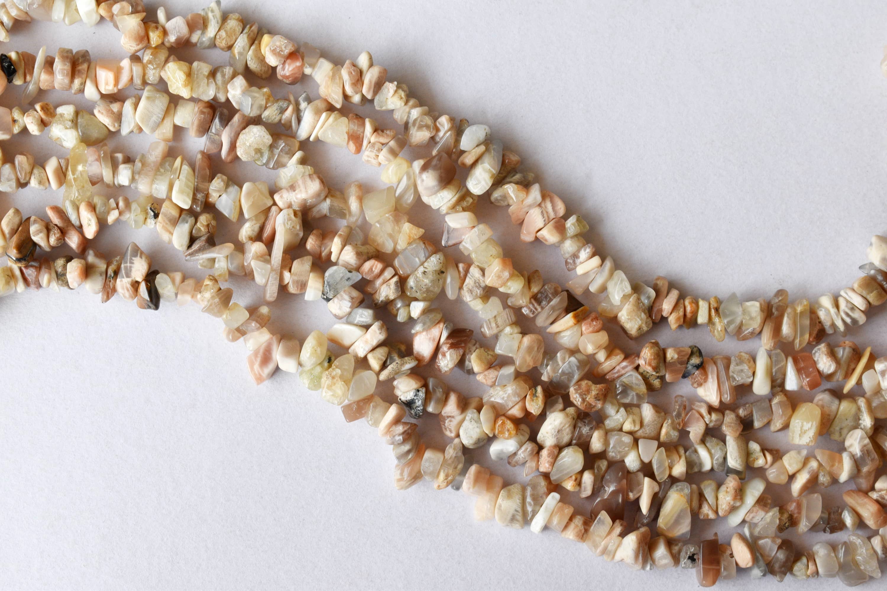 Soothing Crystals – wholesale Beaded/pearl necklace – Moonstone Chip Beads Necklace, Crystal Uncut Beads4
