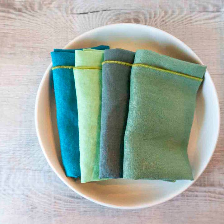 West Coast Handmade - Wholesale Dinner & cloth napkin - Curated 100% Linen Napkins - Gemstone Mix (Set of 4)1