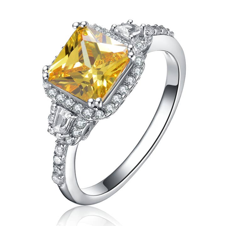 Anillo de plata esterlina con circonita cúbica (1611) para venta al por mayor de Genevive