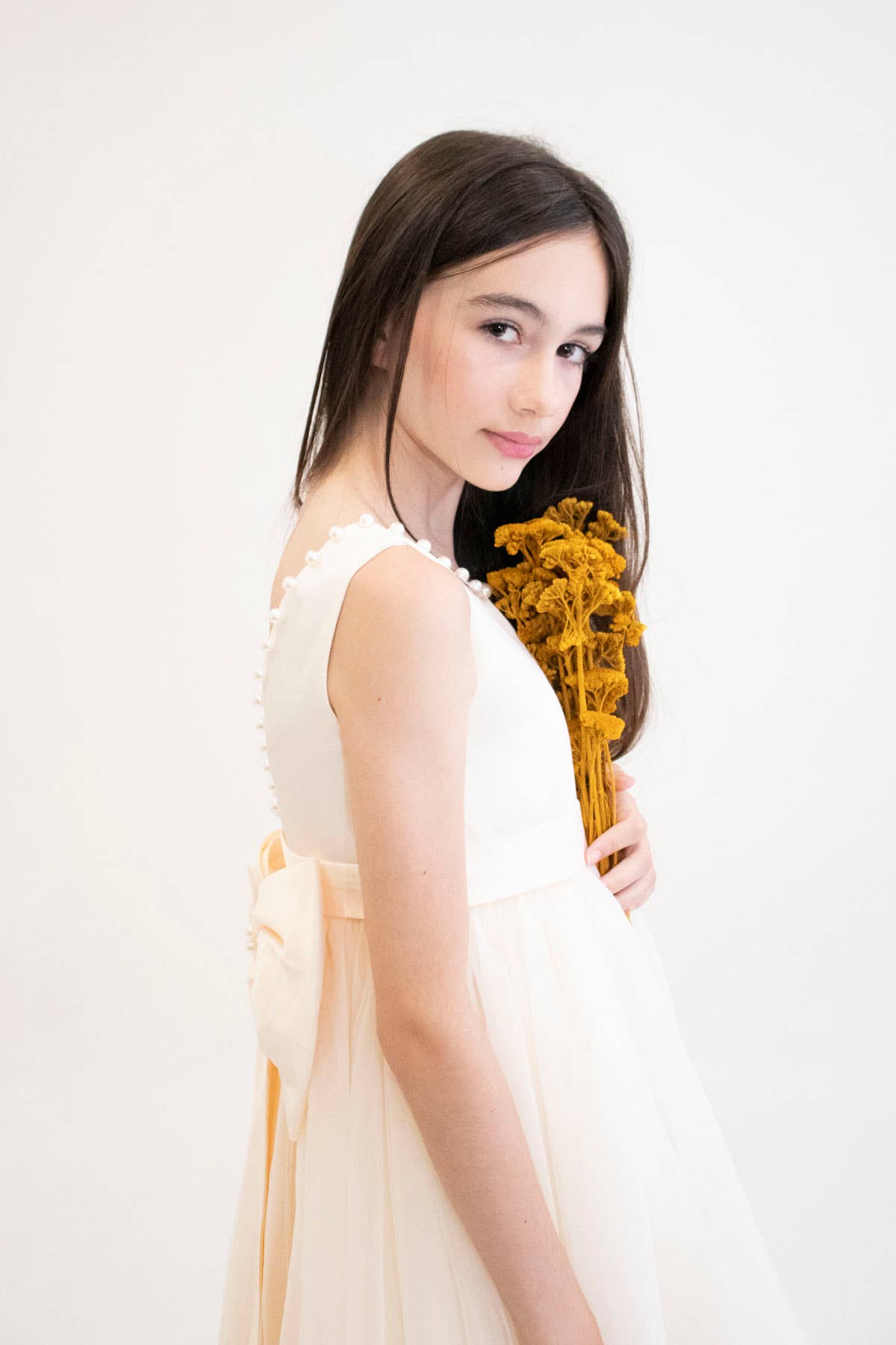 Yuko B - Wholesale Dress - Kids - CARMELINE girl's dress - Beige10