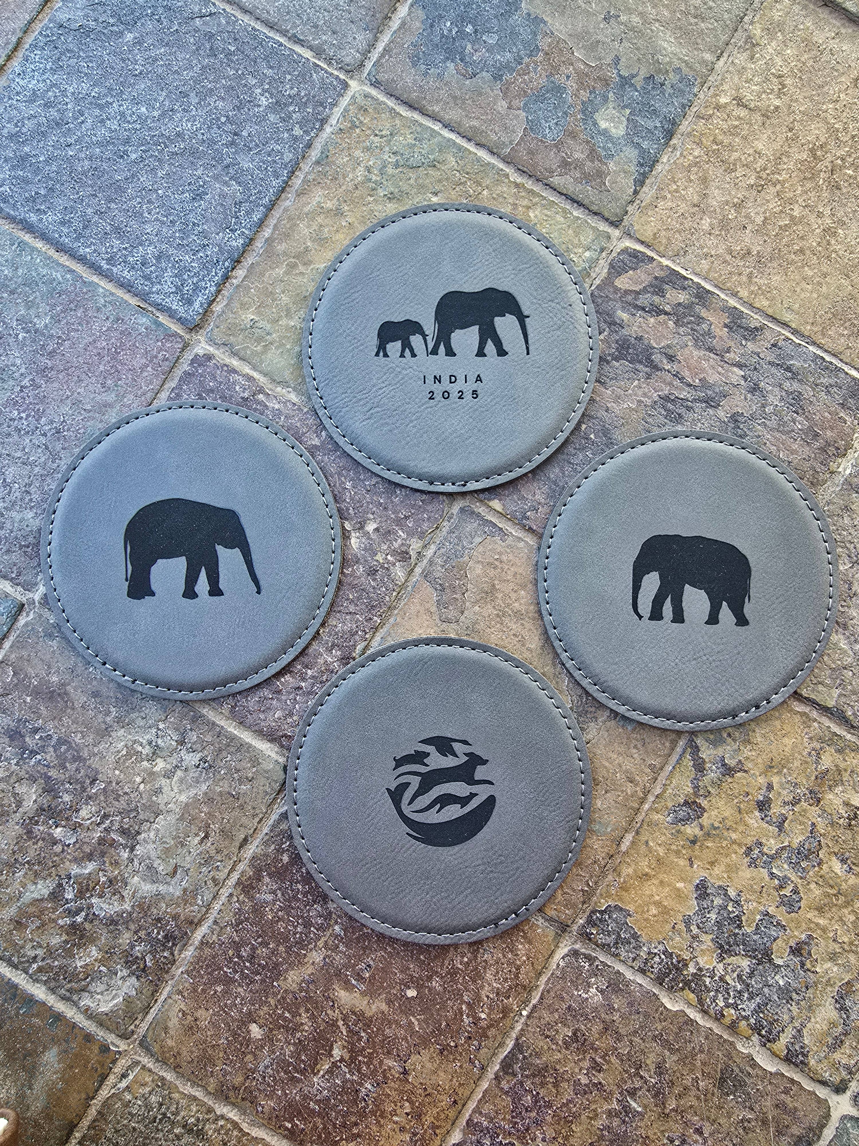 The Rural Home - Wholesale Coasters - Custom Laser Engraved Leatherette Coasters – 4" Round 7