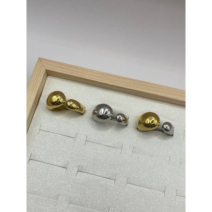 YOLA - Wholesale Band/Stacked Ring - Connected Hug Edelstahl Ringe0