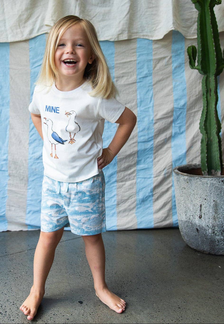 Pearson & Pearson - Wholesale Screen Printed T-Shirt - Kids - Theo-T-shirt-Off White Mine2