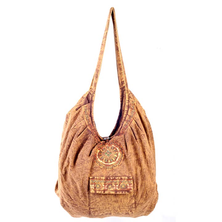 Light Brown Stonewashed Cotton Duffle | Embroidered and other Purchase wholesale bulky book. Free returns & net 60 terms on Faire trending on Faire.