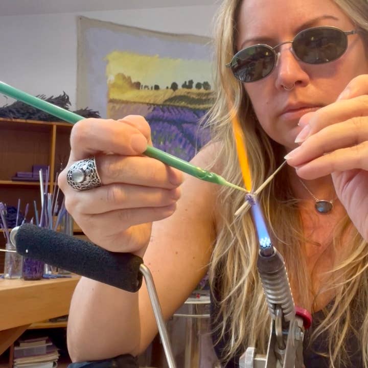 Lavender Beads - Wholesale Stud/Post Earrings - Lavender Bud Studs Handcrafted Glass, Silver Post Earrings10